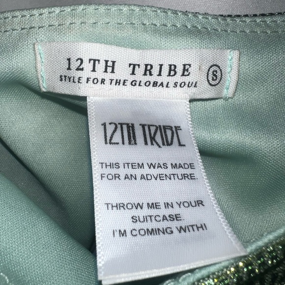 NWT 12th Tribe 2pc bandeau/skirt shimmer green set - Picture 7 of 8